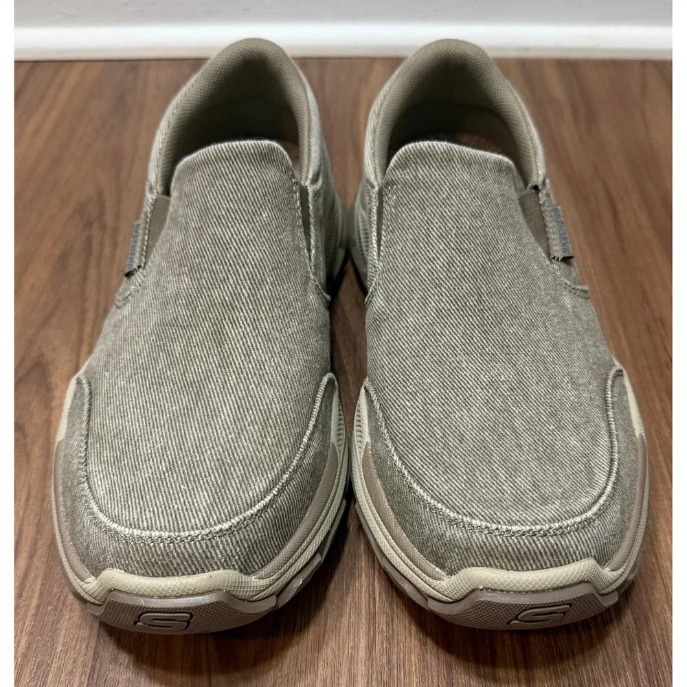 Skechers Relaxed Fit Respected Fallston Taupe Slip On Shoes (204387) Mens Sz 8
